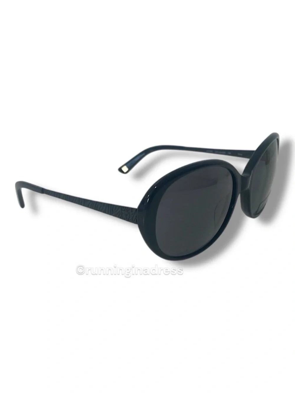 Anne Klein AK7000 Black Oversized Oval Sunglasses / NWOT Y2K Retro Chic UV Sun